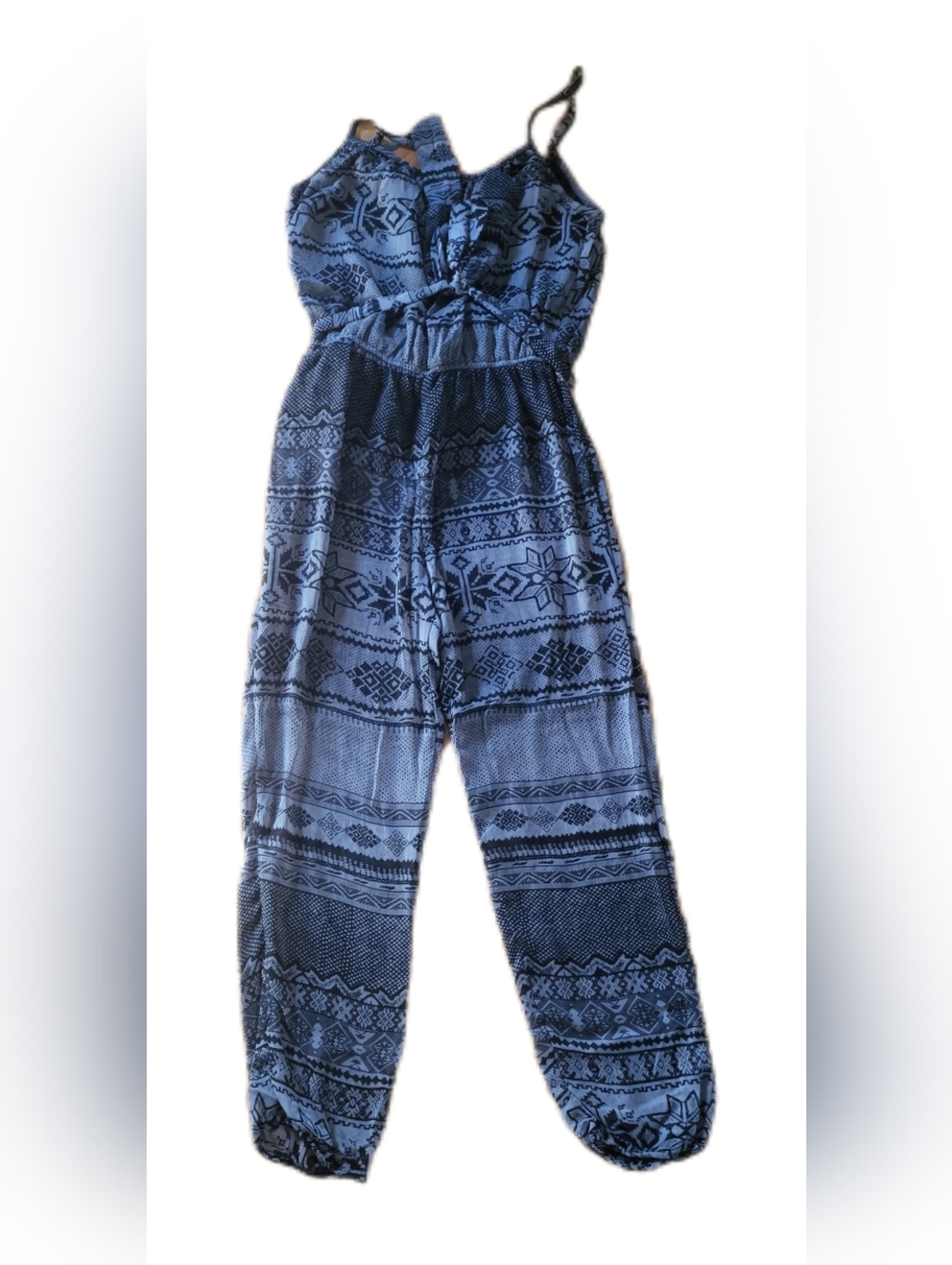 Poetry brand sleeveless jumpsuit in a grey and black "tribal"